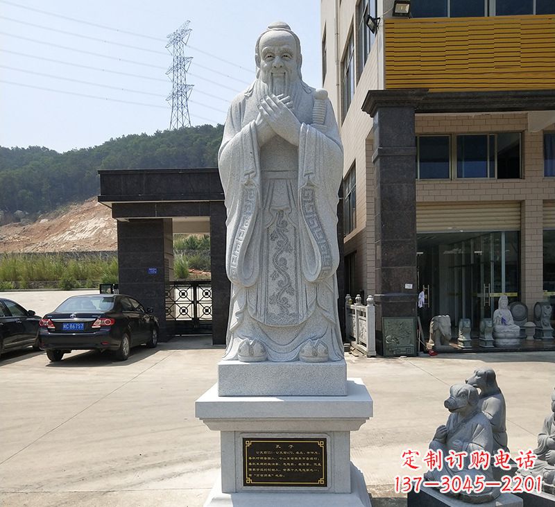 泰州玻璃钢孔子像雕塑