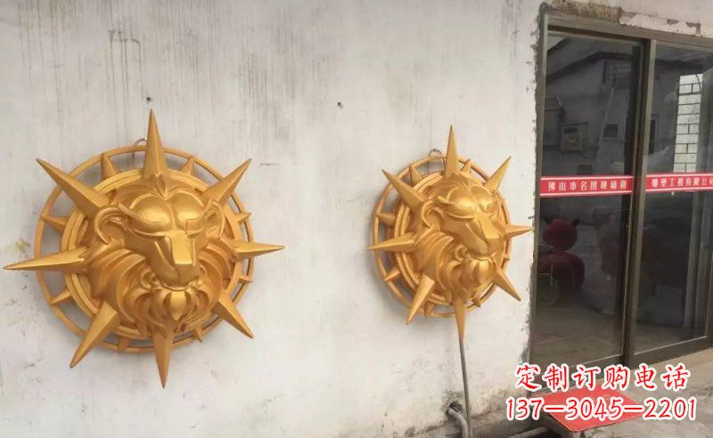 泰州玻璃钢狮子头雕塑——精美景观装置