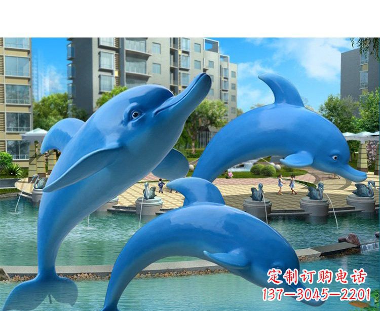 泰州玻璃钢海豚雕塑灵动而美丽