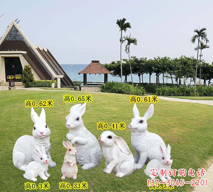 泰州玻璃钢兔子雕塑精致的艺术之作