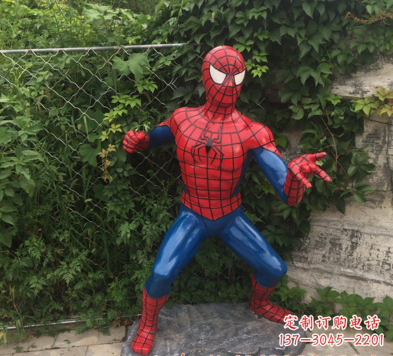 泰州玻璃钢蜘蛛侠一座精致的雕塑