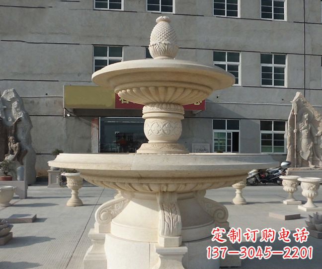 泰州菠萝式喷泉小区景观石雕