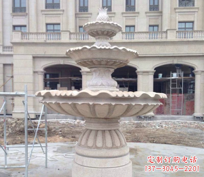 泰州菠萝多层喷泉石雕
