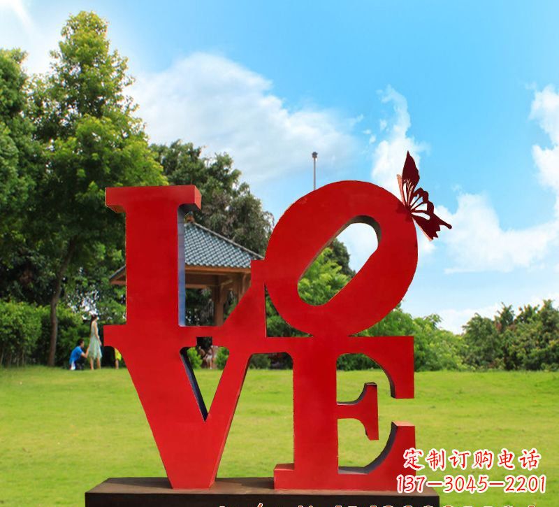 泰州不锈钢love景观雕塑222