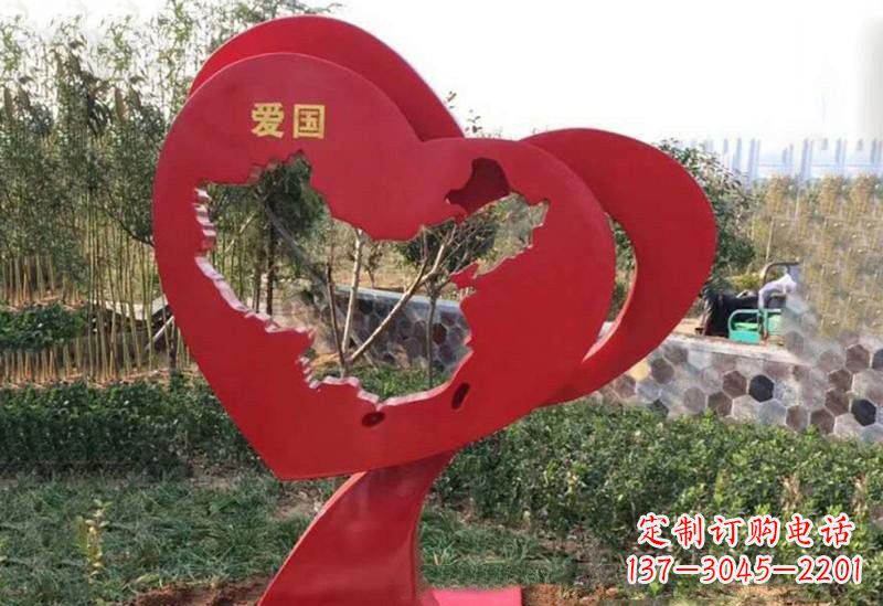 泰州不锈钢爱国镂空中国地图雕塑