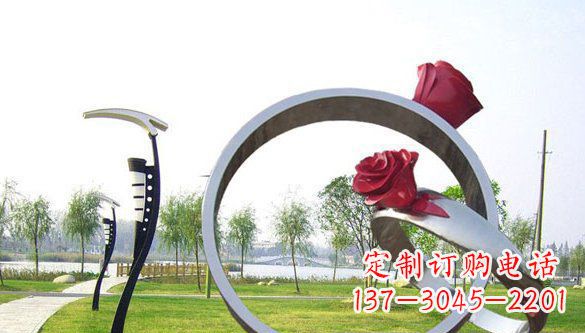 泰州不锈钢爱情戒指浪漫雕塑艺术