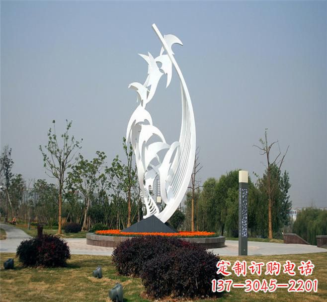 泰州不锈钢爱心大雁雕塑