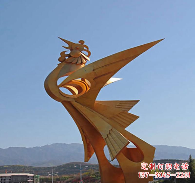 泰州不锈钢翱翔凤凰雕塑