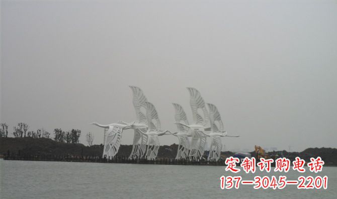 泰州不锈钢白鹭动物雕塑