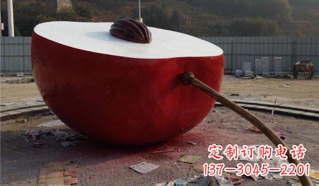 泰州不锈钢半个苹果雕塑