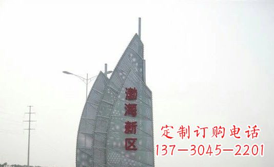 泰州渤海新区精美不锈钢船帆雕塑