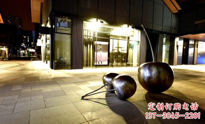 泰州不锈钢步行街樱桃雕塑