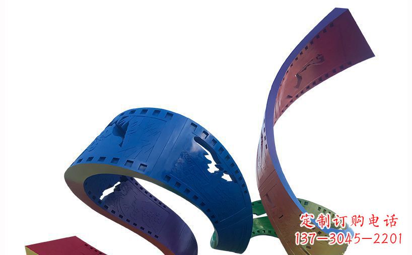 泰州不锈钢彩色胶卷公园雕塑精美的艺术珍品