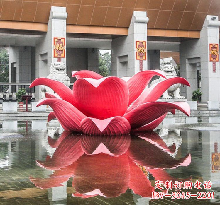 泰州不锈钢彩色莲花雕塑——艺术之美