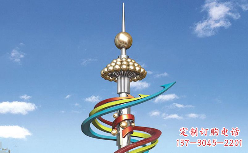 泰州不锈钢飘带彩色雕塑——缤纷空间的艺术美学