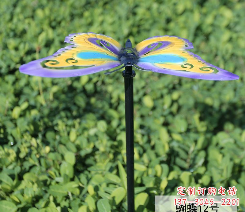 泰州不锈钢彩色蝴蝶雕塑点缀园林的艺术之美