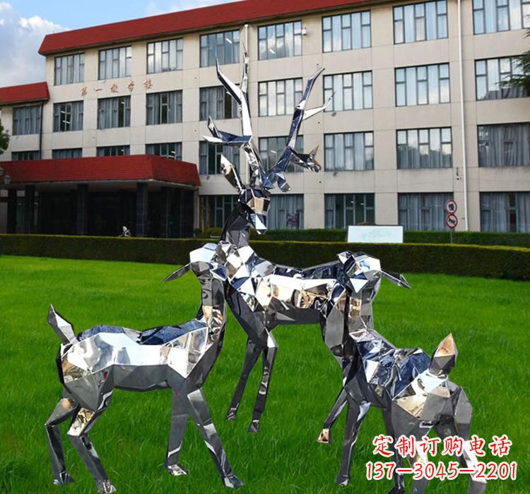 泰州不锈钢草坪麋鹿雕塑