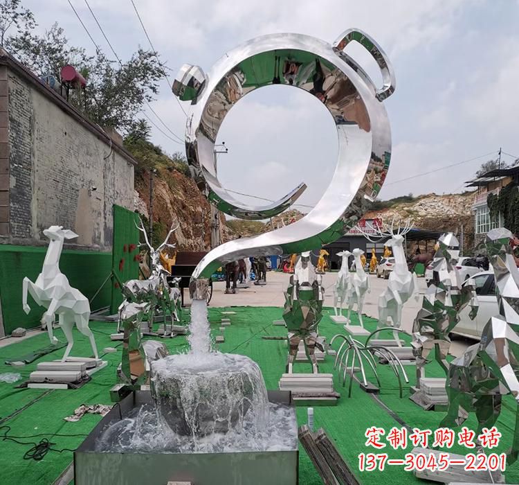 泰州不锈钢茶壶雕塑精致美观的艺术品