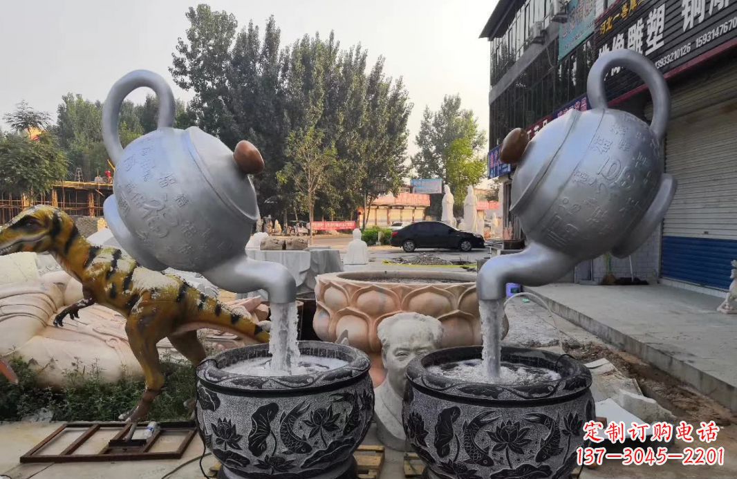 泰州不锈钢茶壶喷泉雕塑精致而又高雅