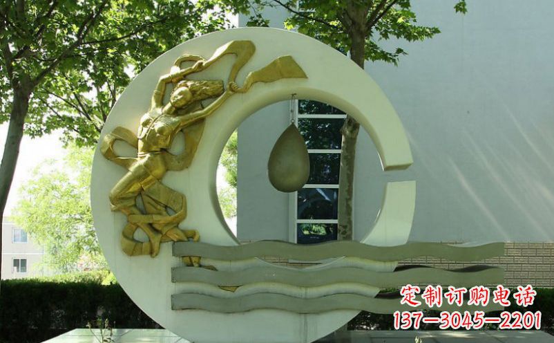 泰州不锈钢嫦娥奔月景观雕塑