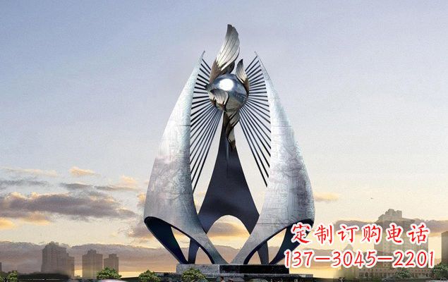 泰州不锈钢城市船帆雕塑传承海洋文化