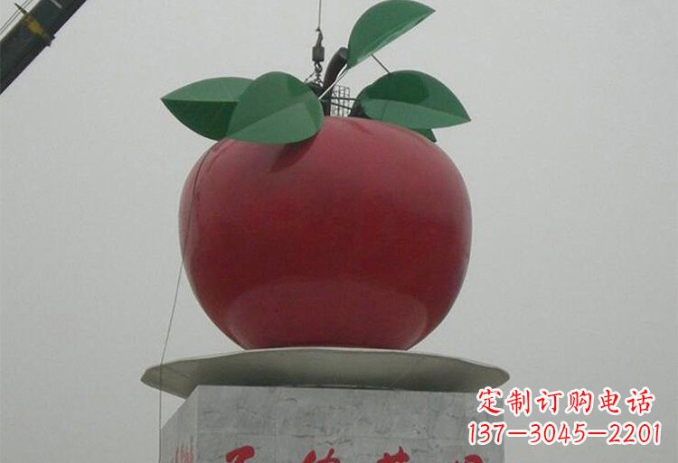 泰州不锈钢城市大型苹果雕塑象征着城市繁荣