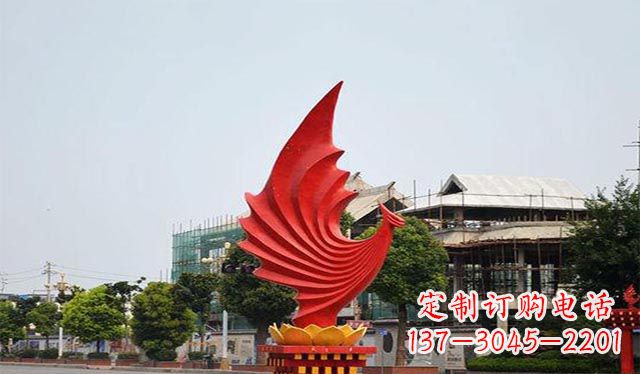 泰州不锈钢城市凤凰摆件