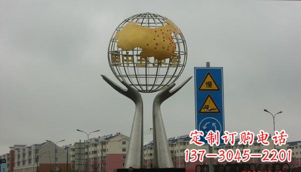 泰州不锈钢城市景观中的地球雕塑
