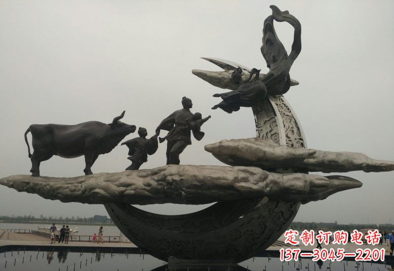 泰州不锈钢牛郎织女雕塑传说中的爱情