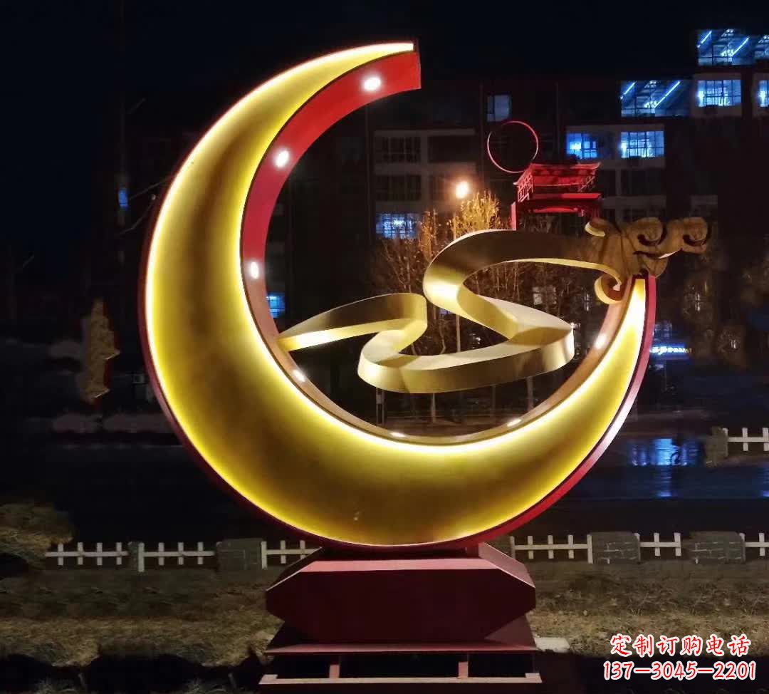 泰州不锈钢城市月亮雕塑1