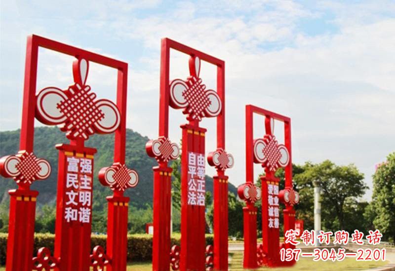 泰州不锈钢城市中国结社会主义核心价值观雕塑