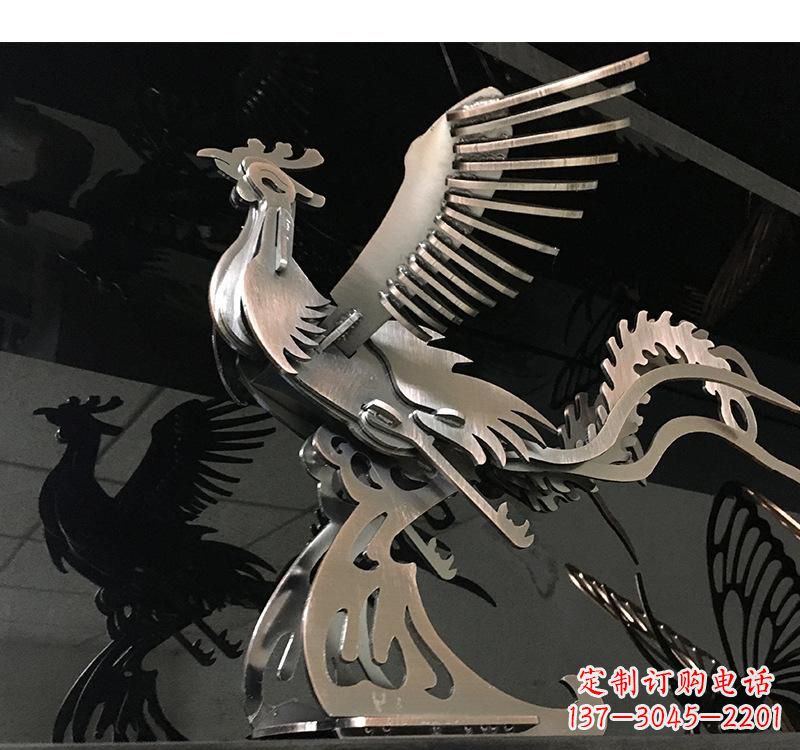 泰州不锈钢凤凰雕塑精美的艺术品