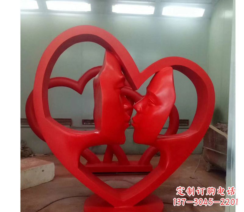 泰州不锈钢爱心情侣雕塑