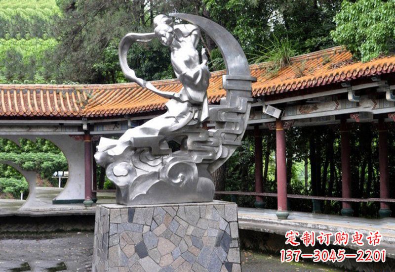 泰州不锈钢制作的嫦娥奔月雕塑