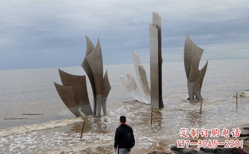 泰州不锈钢船帆海边景观雕塑