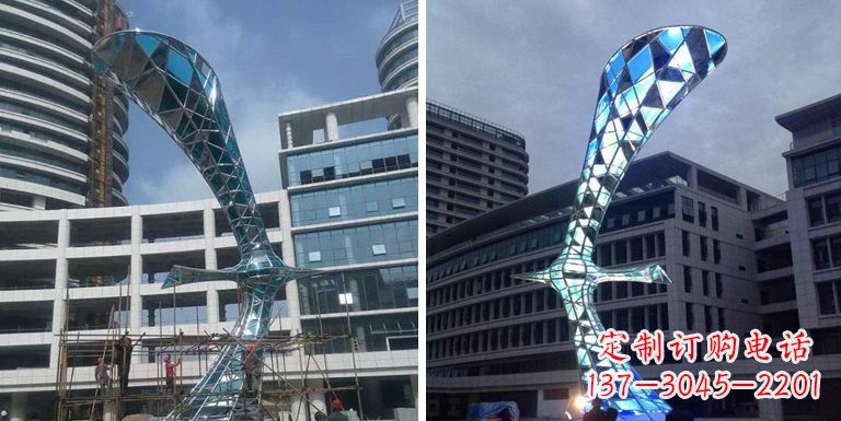 泰州大雁景观雕塑——精美不锈钢艺术品