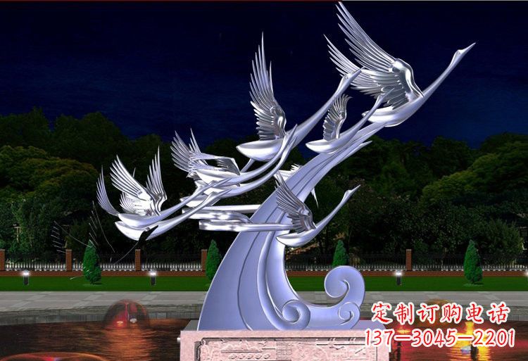 泰州不锈钢雕塑——以天鹅为灵感