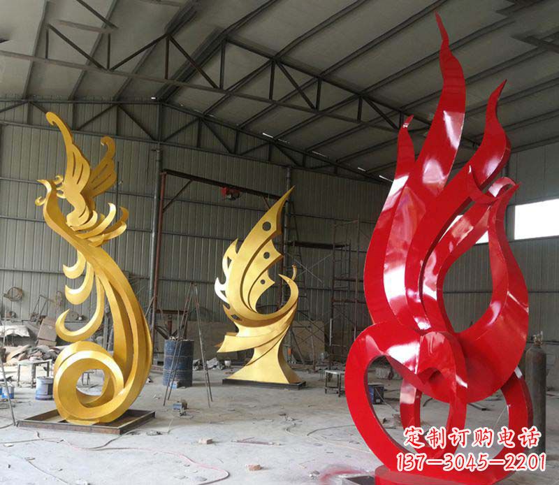 泰州不锈钢抽象凤凰雕塑