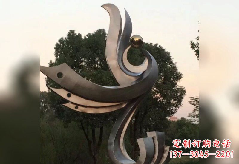 泰州不锈钢抽象凤凰雕塑2
