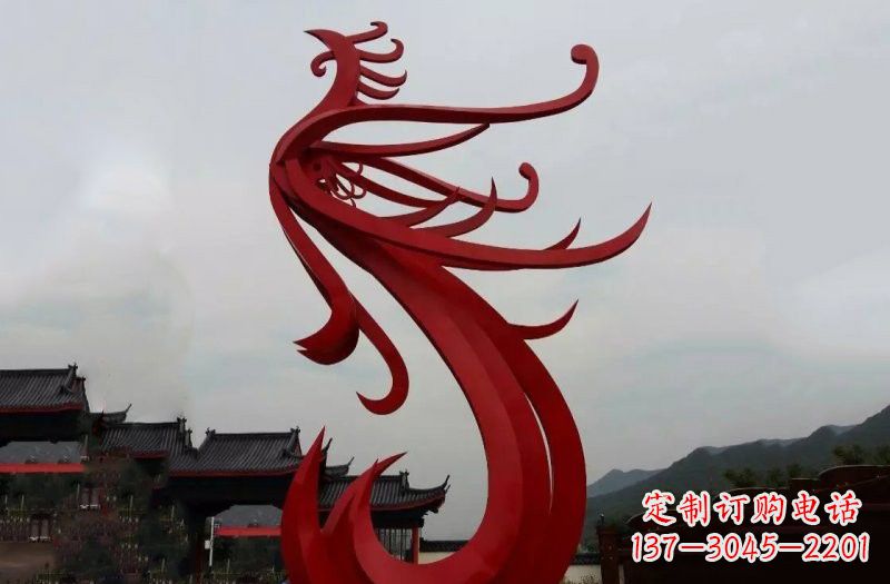 泰州不锈钢抽象凤凰雕塑222