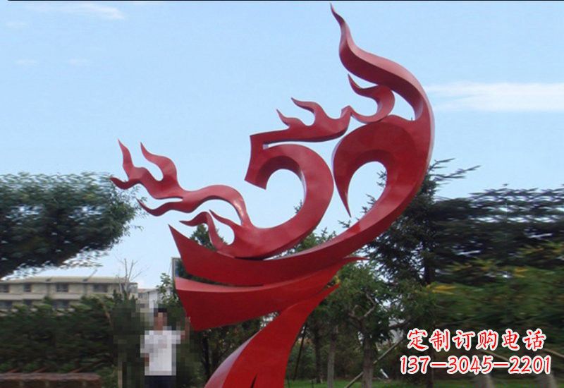泰州不锈钢抽象凤凰涅槃景观雕塑