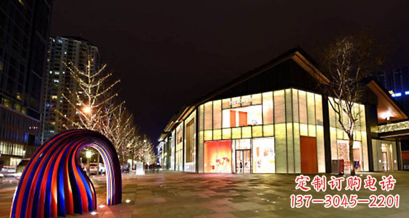 泰州不锈钢拱门雕塑——点缀街边景观