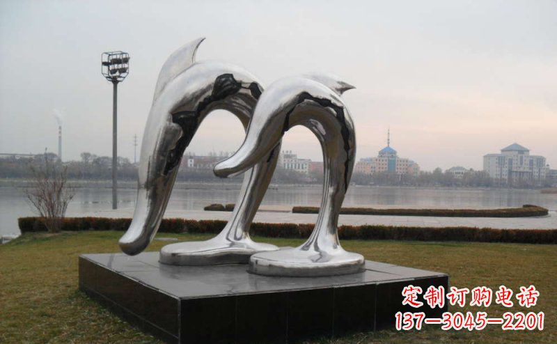泰州精致的不锈钢海豚雕塑