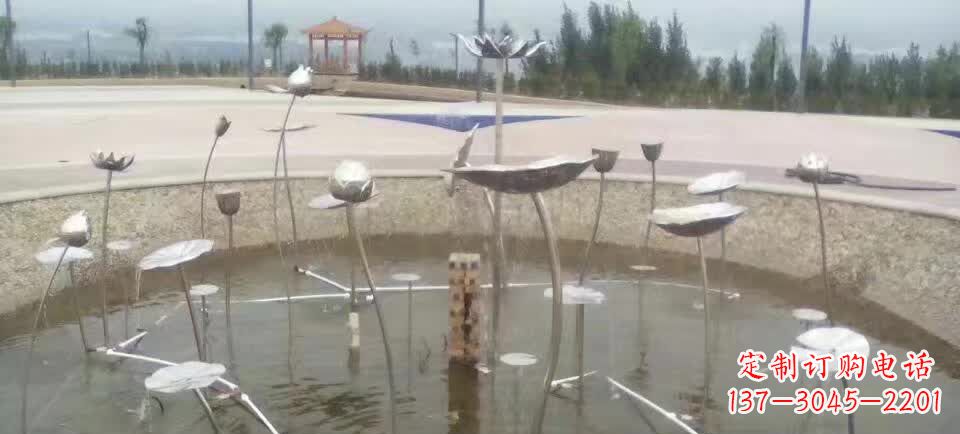 泰州精美不锈钢荷花雕塑