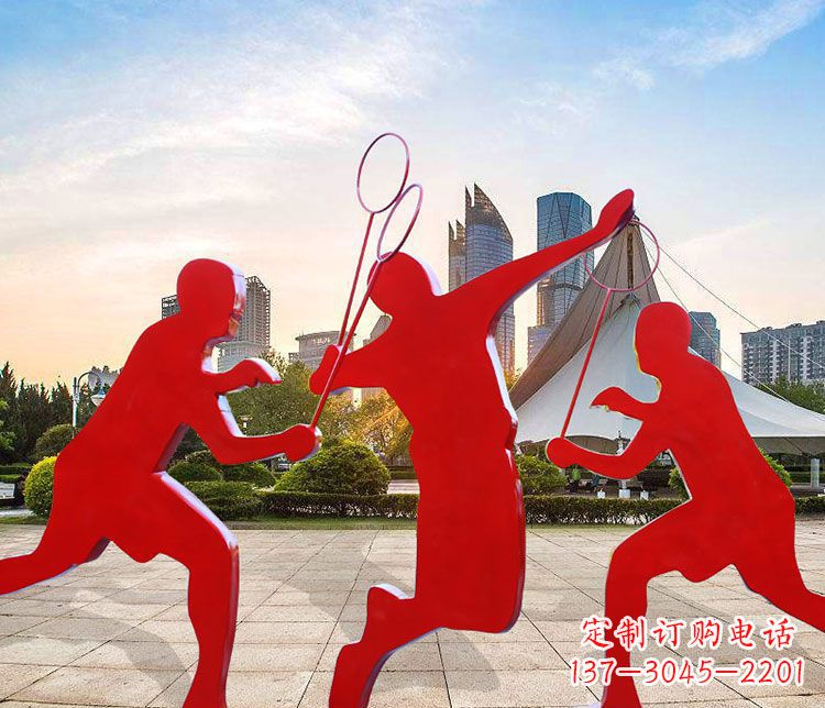 泰州羽毛球雕塑以不锈钢为原料的精美艺术品