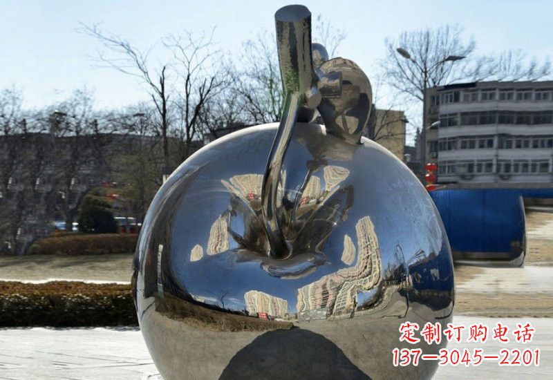 泰州精致的不锈钢苹果雕塑