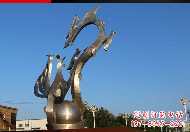 泰州不锈钢龙凤雕塑艺术精美的精品