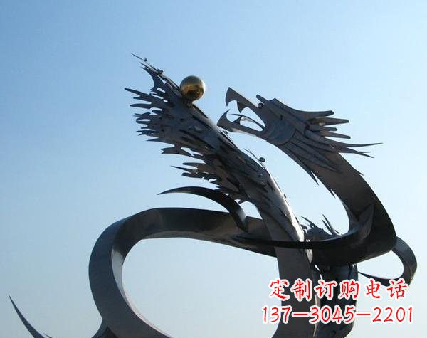 泰州不锈钢龙雕塑精美雕刻,灵动灵气