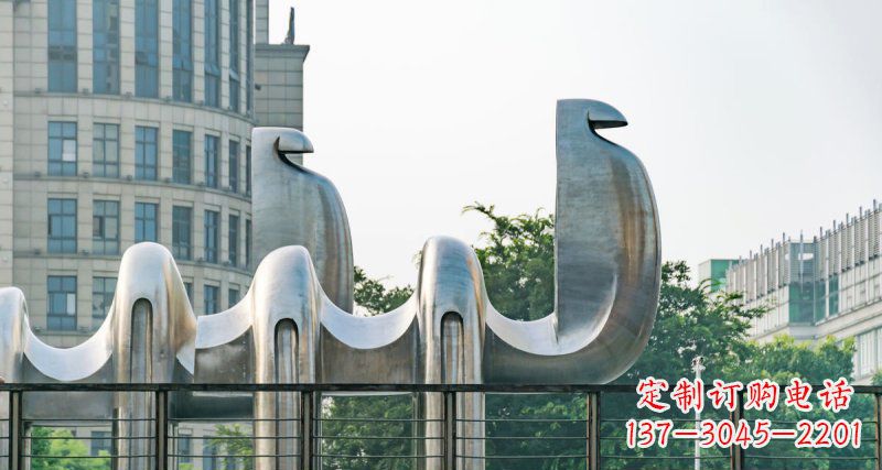 泰州不锈钢抽象骆驼街边动物雕塑