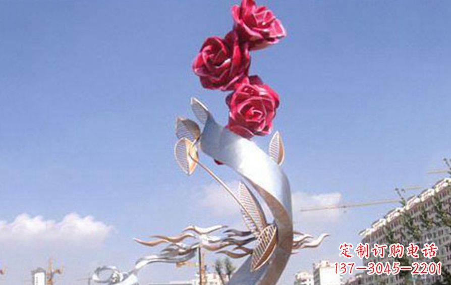 泰州精美不锈钢玫瑰雕塑